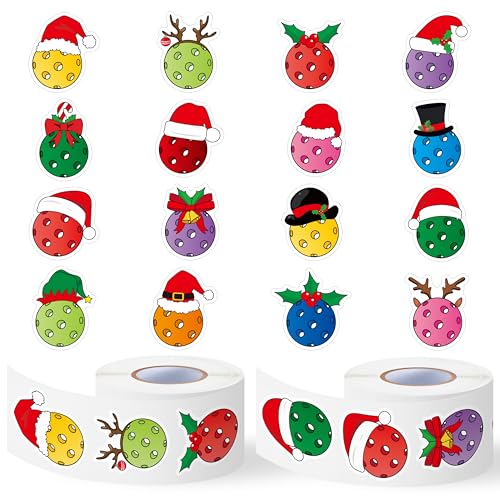 Haooryx Christmas Pickleball Stickers 1000 Pcs Bulk Waterproof Vinyl Decals