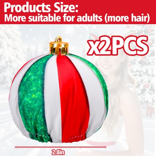 Christmas Space Buns Hair Clips - 2PCS Festive Holiday Hair Accessories
