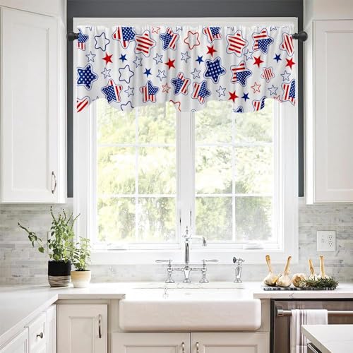 Independence Day American Flag Valance Curtain - 54x18 inch