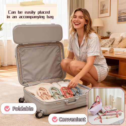 Foldable Travel Hangers 4 Pack - Space-Saving Non-Slip Design