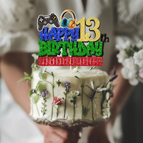 Video Game 13th Birthday Cake Topper | Happy 13th Cake Decoration