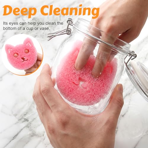 ACoco 12 Pcs Temperature Sensitive Dual-Sided Dog Scrub Sponges Non-Scratch