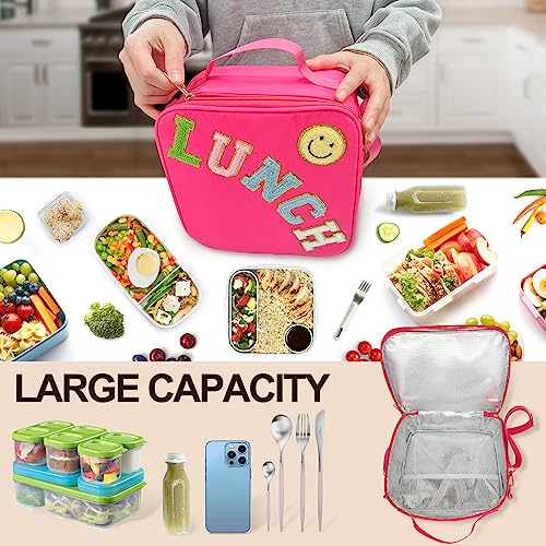 Dark Swan Rosy Red Insulated Girls Lunch Bag with Adjustable Shoulder Strap