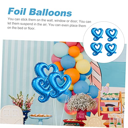 WHAMVOX 4pcs 18-Inch Heart Foil Balloons for Wedding and Party Decor