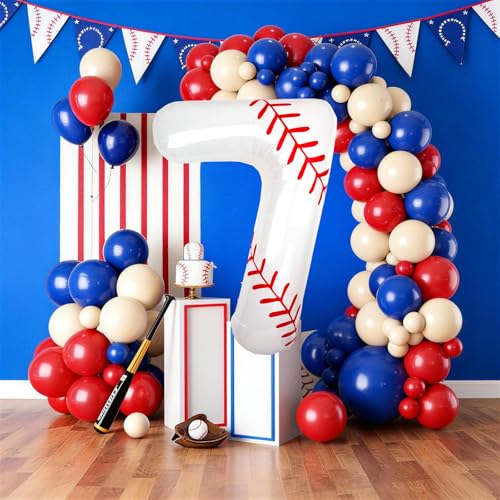 40-Inch Baseball Number 7 Balloon for Birthday Parties