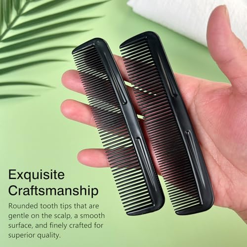 Zoolinn Black Pocket Comb Set 5-Piece Sturdy Hair and Beard Grooming Tools