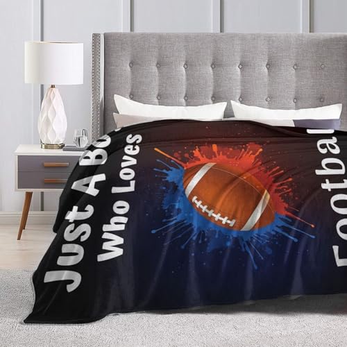 Football Throw Blanket - Soft Flannel Fleece Sports Bedding (50"x40")