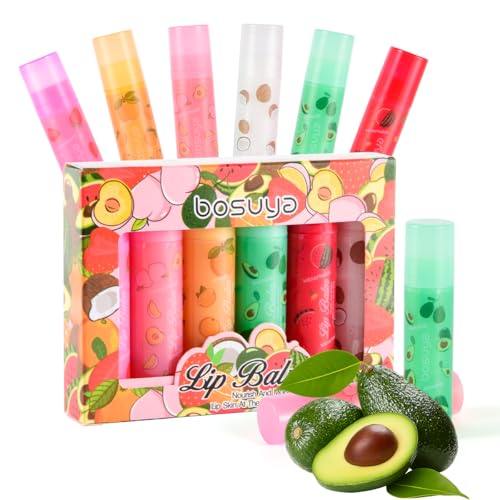 Fruit Lip Balm Set 6-Pack Natural Moisturizer with Coconut Oil