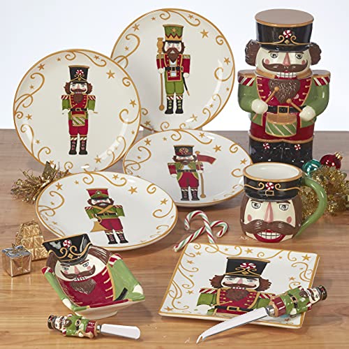 Holiday Magic Nutcracker Dessert Plates Set of 4 - Medium 9 Inch Christmas Dinnerware