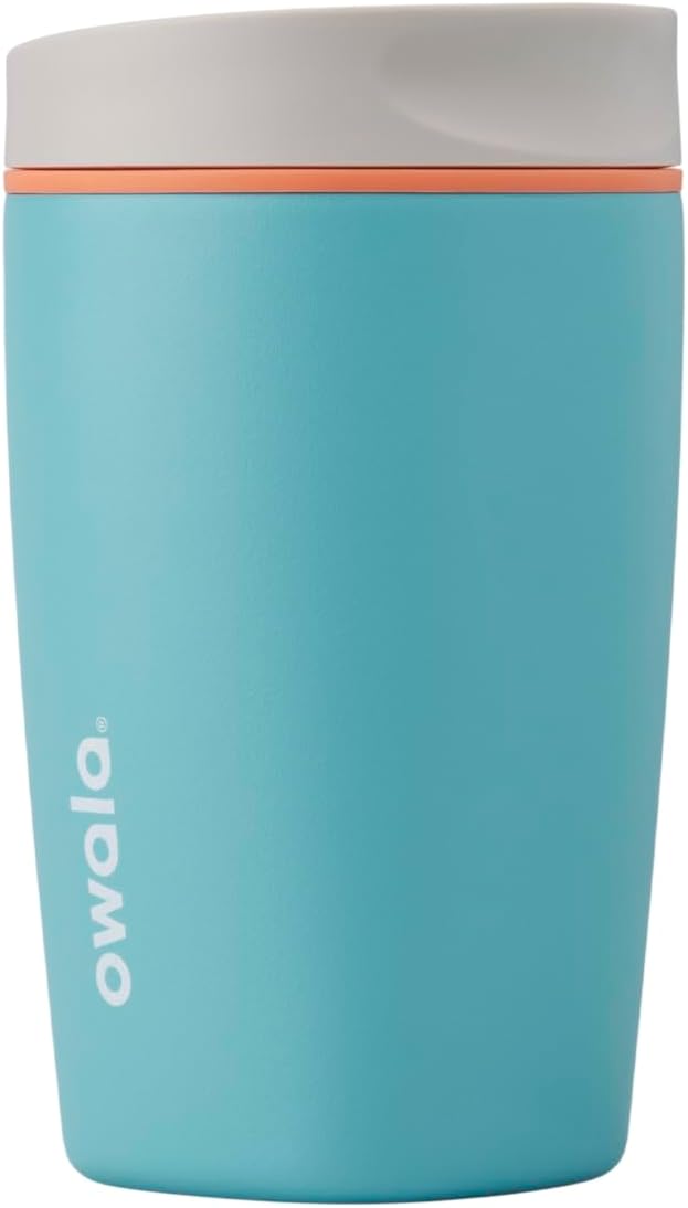 Owala SmoothSip Insulated Stainless Steel Coffee Tumbler - Reusable 12 oz Travel Mug in Beachy Breeze