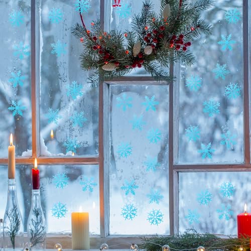 500 Pcs Snowflake Envelope Seals & Christmas Stickers Blue