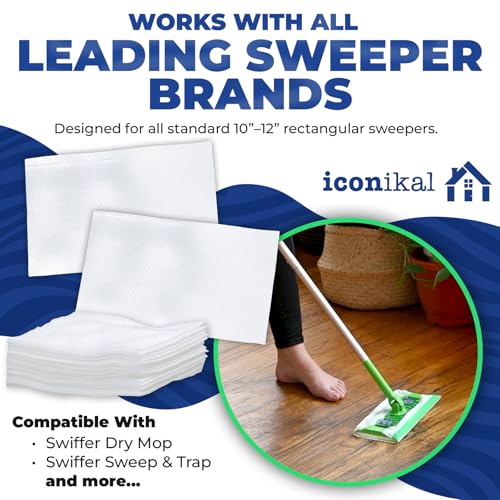 Iconikal 90-Pack Dry Mop Pad Refills for Swiffer - Quilted Texture