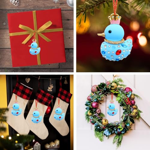 Duck Christmas Ornament Blue Rubber Duck Holiday Tree Decor - Kids Gift