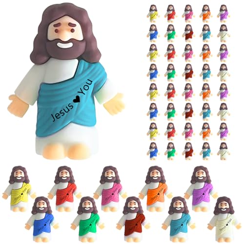 Dileed 50 PCS Mini Jesus Figurines - Religious Party Favors & Gifts