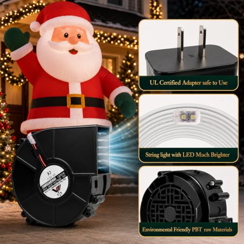 Inflatable Replacement Fan Blower 12V 1.5A with 3 LEDs - Yard Inflatable Decor