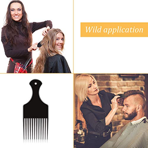 Yaomiao 6-Piece Plastic Afro Hair Combs, 6.5-Inch Styling Tool