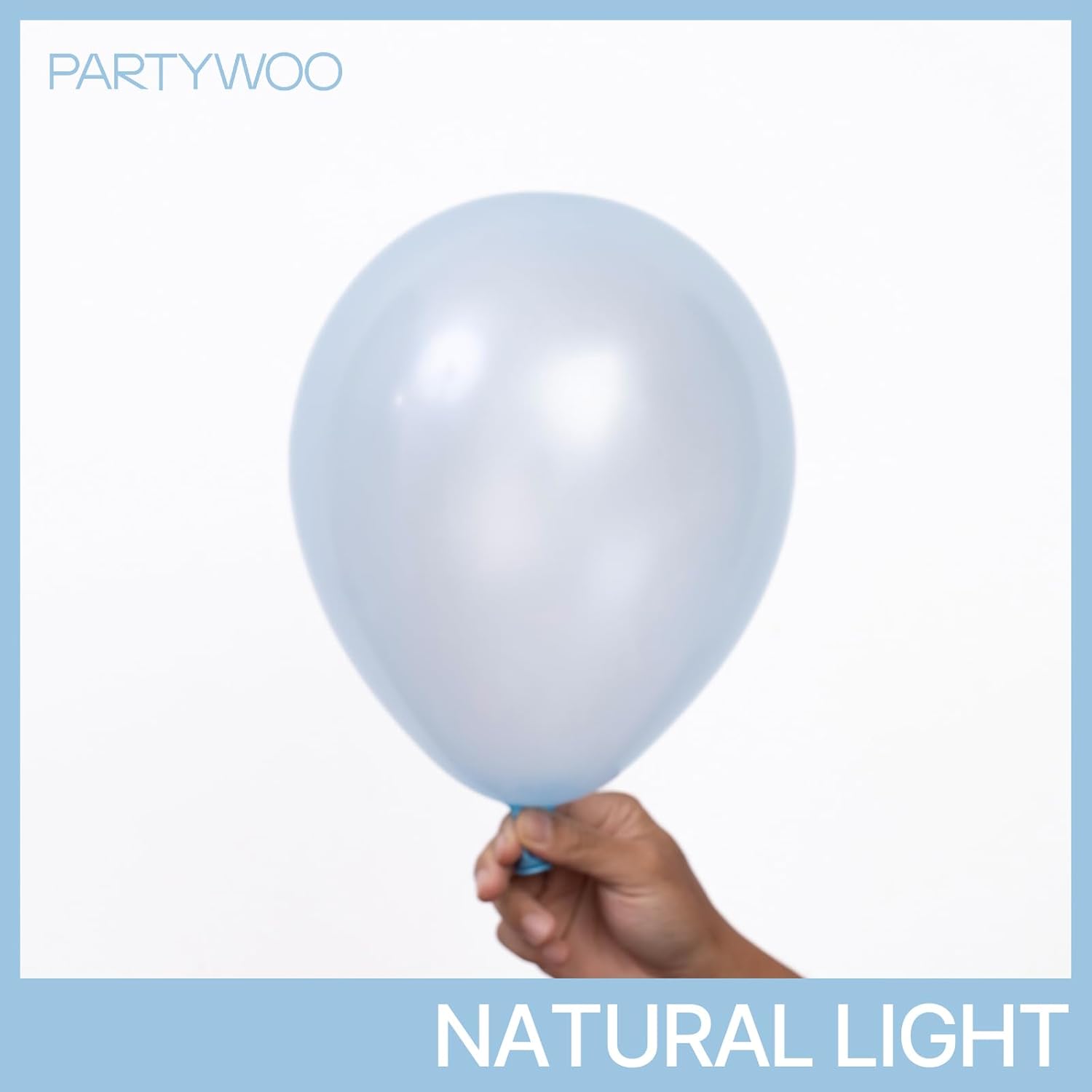 PartyWoo Pearl Light Blue Balloons - 50 Pcs 12 Inch Baby Pastel Blue for Graduation & Baby Showers