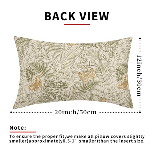 Aportt 12x20 Inch Botanical Leaf Lumbar Pillow Covers - Set of 2