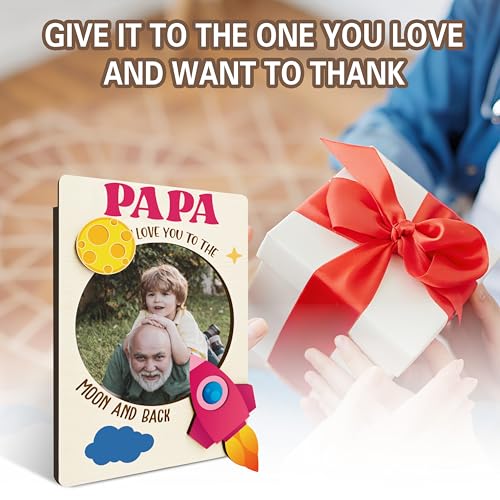 Papa Magnetic Picture Frame for Refrigerator - Outer Space Father's Day Gift