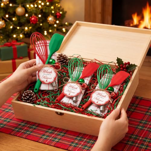 Christmas Kitchen Utensil Set with Grid and Silicone Whisks - 12 Sets 98 Pcs, Holiday Cooking Gifts