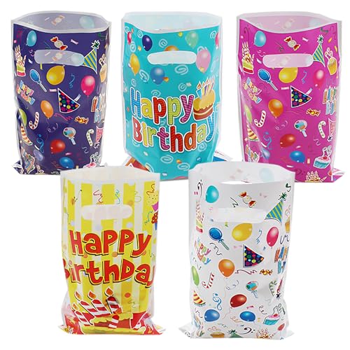 25 Pack Cartoon Birthday Party Favor Bags - Eco-Friendly Treat Bags