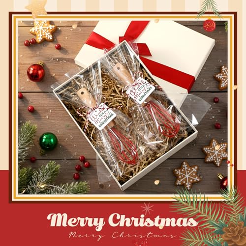 20-Piece Christmas Whisk Gift Set with Hang Tags & Bags - Red
