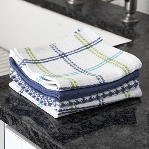 Cool 4-Pack T-Fal Waffle Cotton Dish Cloths - Highly Absorbent & Soft Kitchen Towels