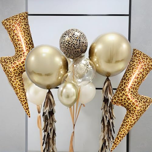 Leopard Print Lightning Balloons - 2pcs for Jungle Theme Party