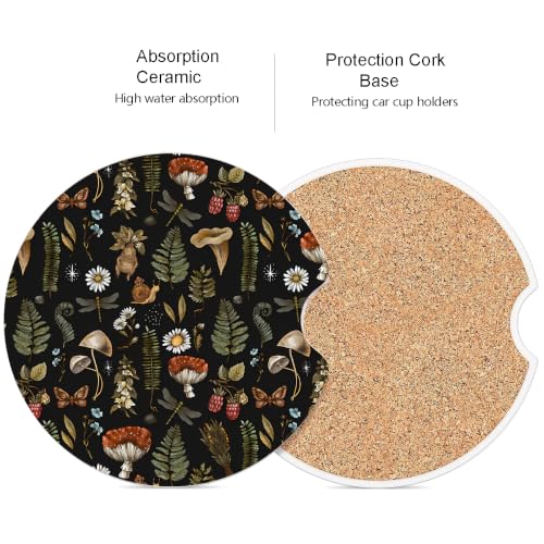 Absorbent Ceramic Car Coasters - 2 Pack, Stylish Design for Cup Holders