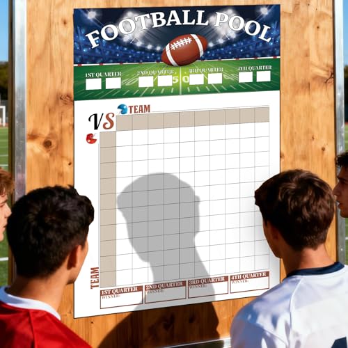 Atiloy 2PCS Large Football Pool Posters - 100 Grids, 16x23.5in
