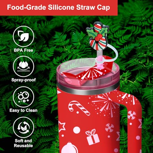 Christmas Silicone Straw Topper for Stanley 30 & 40 oz Tumblers
