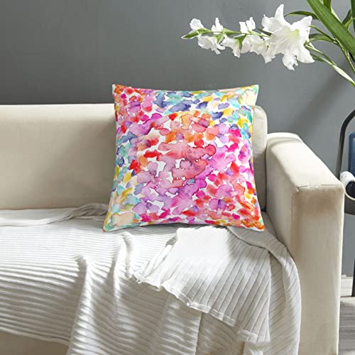 VARUN Colorful Painting Throw Pillow Cover 18x18 - Multicolor Design