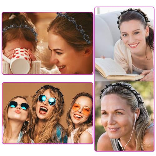 Double Layer Twist Headband with Clips for Braided Hairstyles (2 Pack)