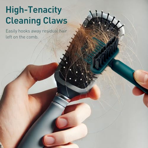 Jaasuee 2-in-1 Hair Brush Cleaning Tool, Green Hairbrush Cleaner Rake