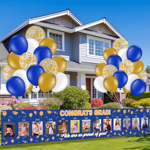 Graduation Photo Banner Set with Balloons for 2026 Party