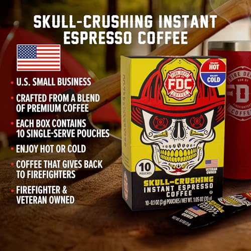 Fire Department Coffee Skull-Crushing Instant Espresso - 10 Packets