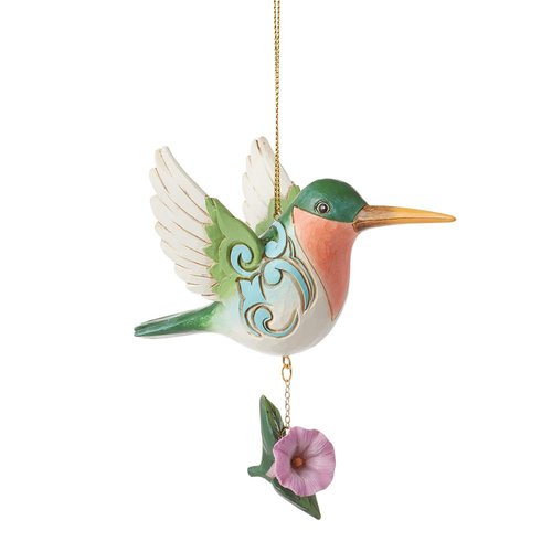 Enesco Jim Shore Heartwood Creek Nature's Meadow Hummingbird Hanging Ornament, 3.98 Inch, Multicolor