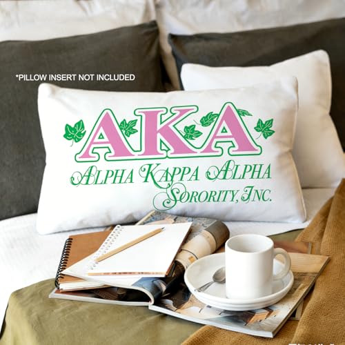 AKA Sorority Lumbar Pillow Cover - Green Ivy Leaf Print, 12x20