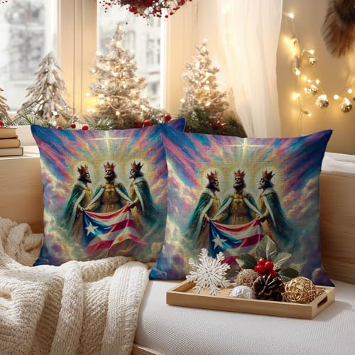 HOMETITUTE Three Kings Throw Pillow Covers 18x18 Set of 2