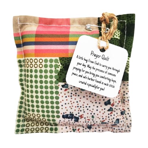 Handmade Pocket Prayer Quilt with Cross & Poem Patches