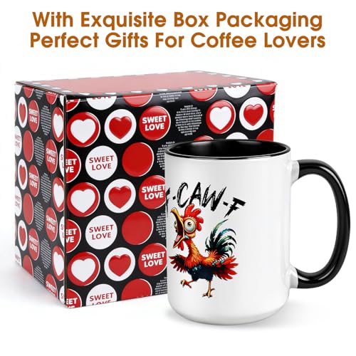Funny Chicken Coffee Mug 15oz - Novelty Ceramic Cup (FCF)