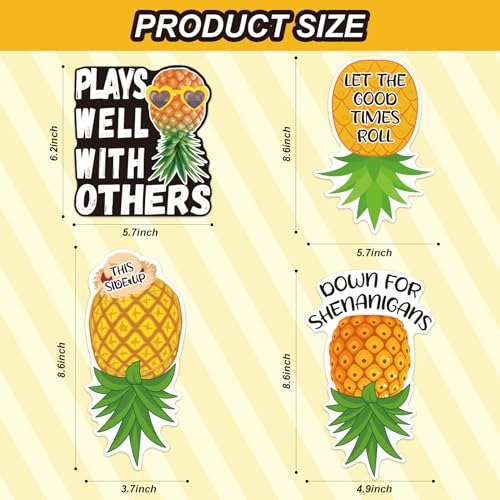 Set of 4 Upside-Down Pineapple Magnetic Door Decor for Cruise, Fridge & Vehicle