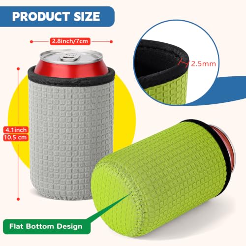 Black Neoprene Can Sleeves - 12oz Beer Bottle Drink Holders (4 Pack)
