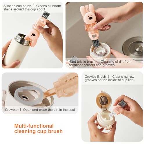 4-in-1 Multifunctional Cup Lid Cleaning Brush Set - 3 Pcs