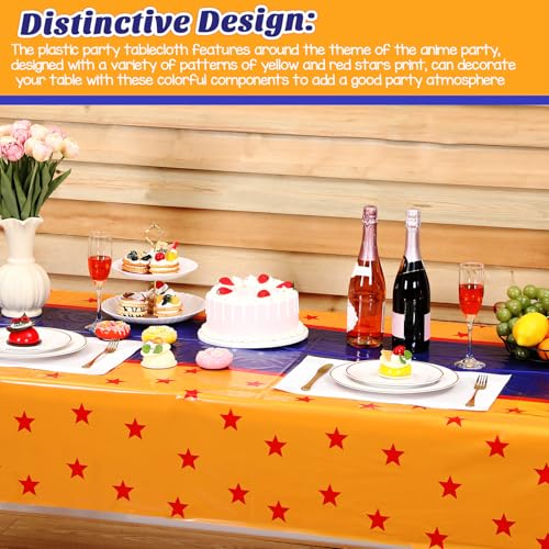 Oudain Anime Theme Party Tablecloth - 3 Pack, 108 x 54 Inch Plastic Cover