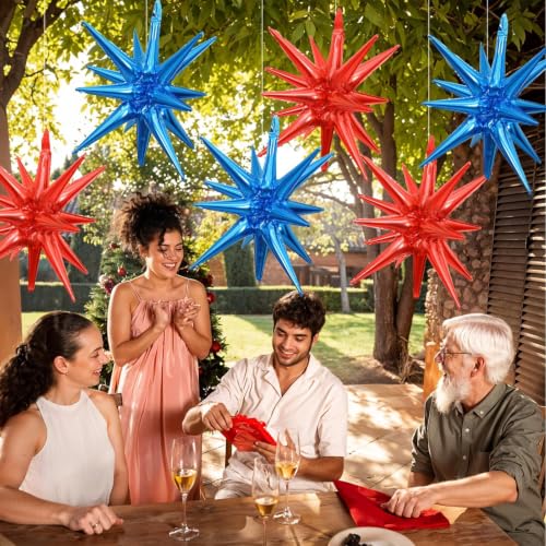 6 Pcs 22 Inch Star Foil Balloons for Birthday & Graduation Decor