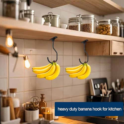 YIBOLIN'S Folding Banana Hanger Hook - Stainless Steel Under Cabinet Holder