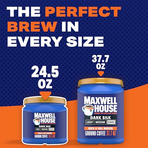 Maxwell House Dark Silk Ground Coffee, 24.5 oz Canister