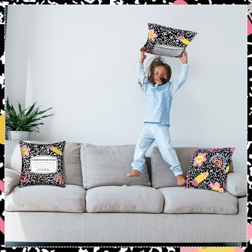 Back to School Notebook Throw Pillow Covers - Set of 2, 18" x 18"