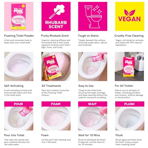Stardrops The Pink Stuff Toilet Foam Cleaner - Deep Cleaning & Odor Elimination (Pack of 6)